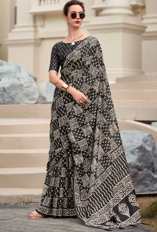 Almost Black Printed Mul Cotton Saree_1_1800x1800 1
