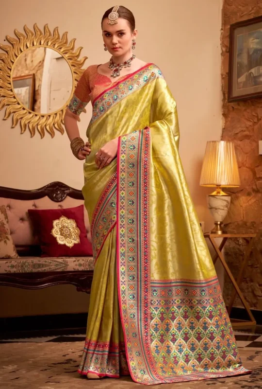 Mustard Zari Tissue Traditional Saree 323945 1000x1375