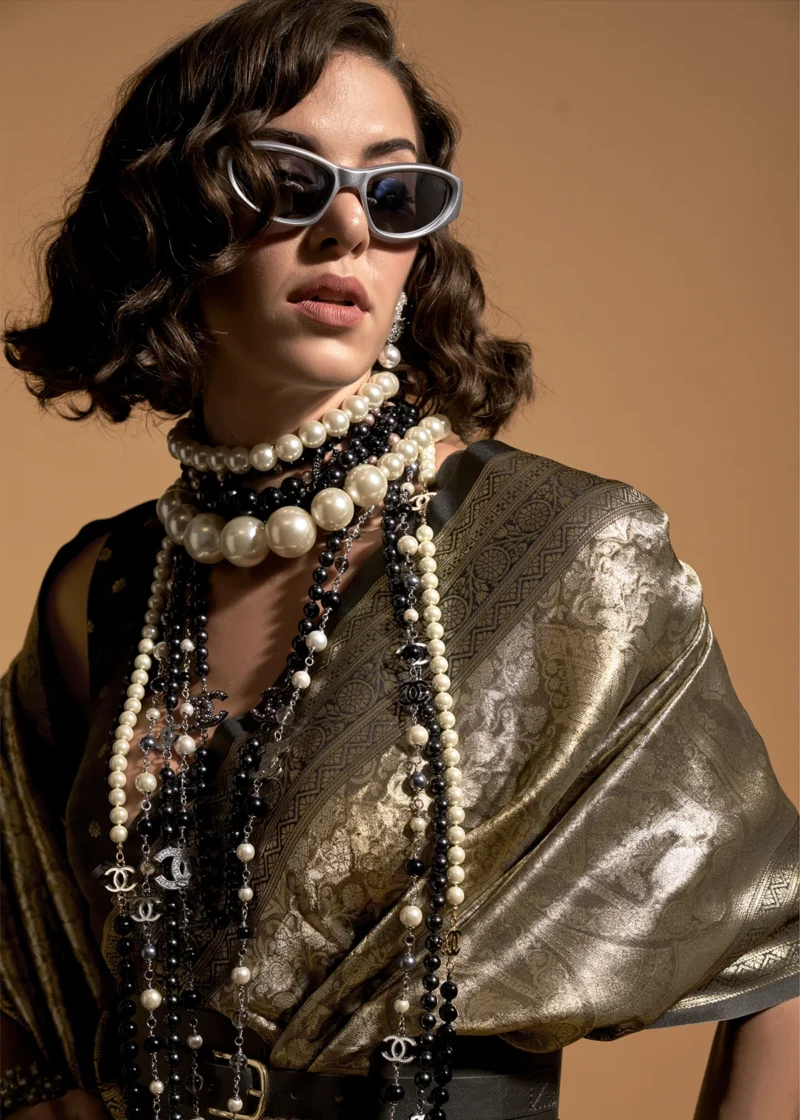 Black Luxe Kanjivaram Saree - Image 5