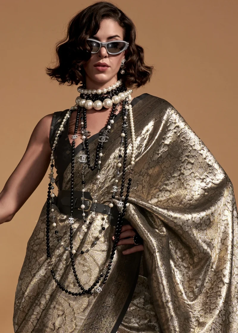 Black Luxe Kanjivaram Saree - Image 3