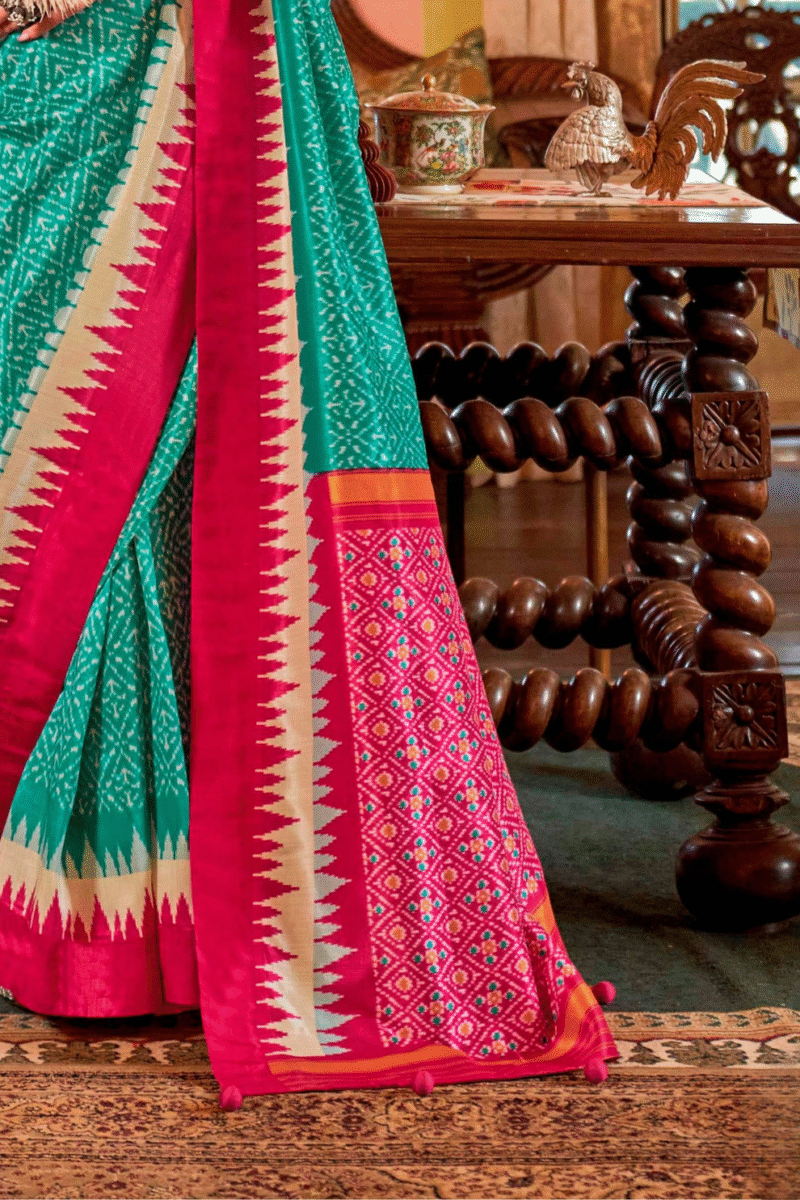 Frozi Polyester Viscose Silk Patola Designer Zari Work Saree - Image 3