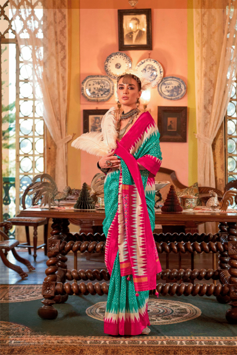 Frozi Polyester Viscose Silk Patola Designer Zari Work Saree - Image 2