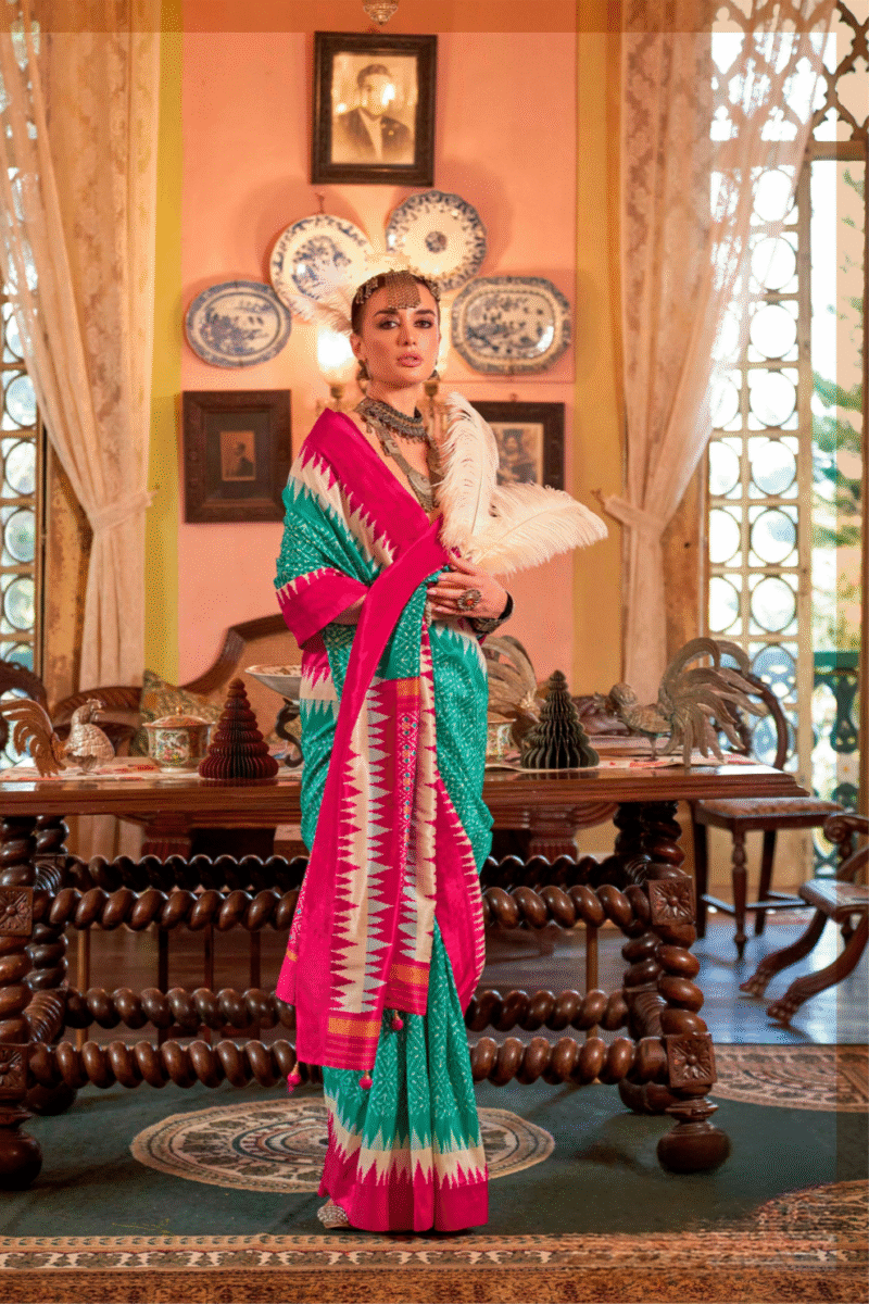 Frozi Polyester Viscose Silk Patola Designer Zari Work Saree - Image 4