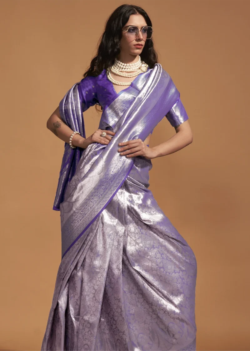 Royal Purple Luxe Kanjivaram Saree - Image 2