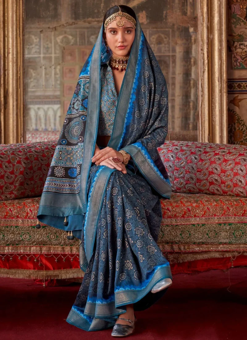 Whimsical Silk Ceremonial Trendy Saree - Image 2